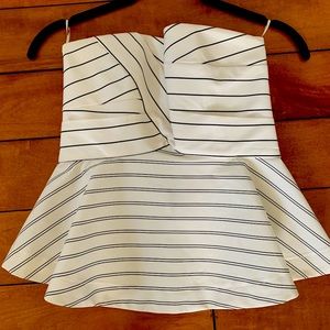 N / Nicholas Pinstriped Strapless Top - 2
